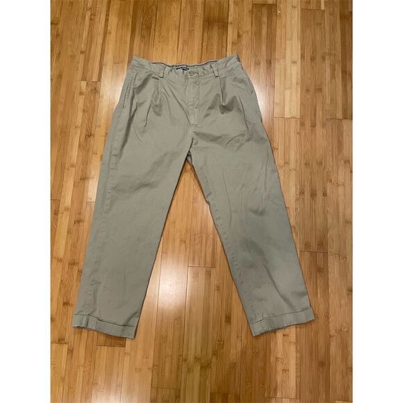 Nautica Other - Nautica Men's Pleated Khaki Pants Beige Size 34x30 Cotton